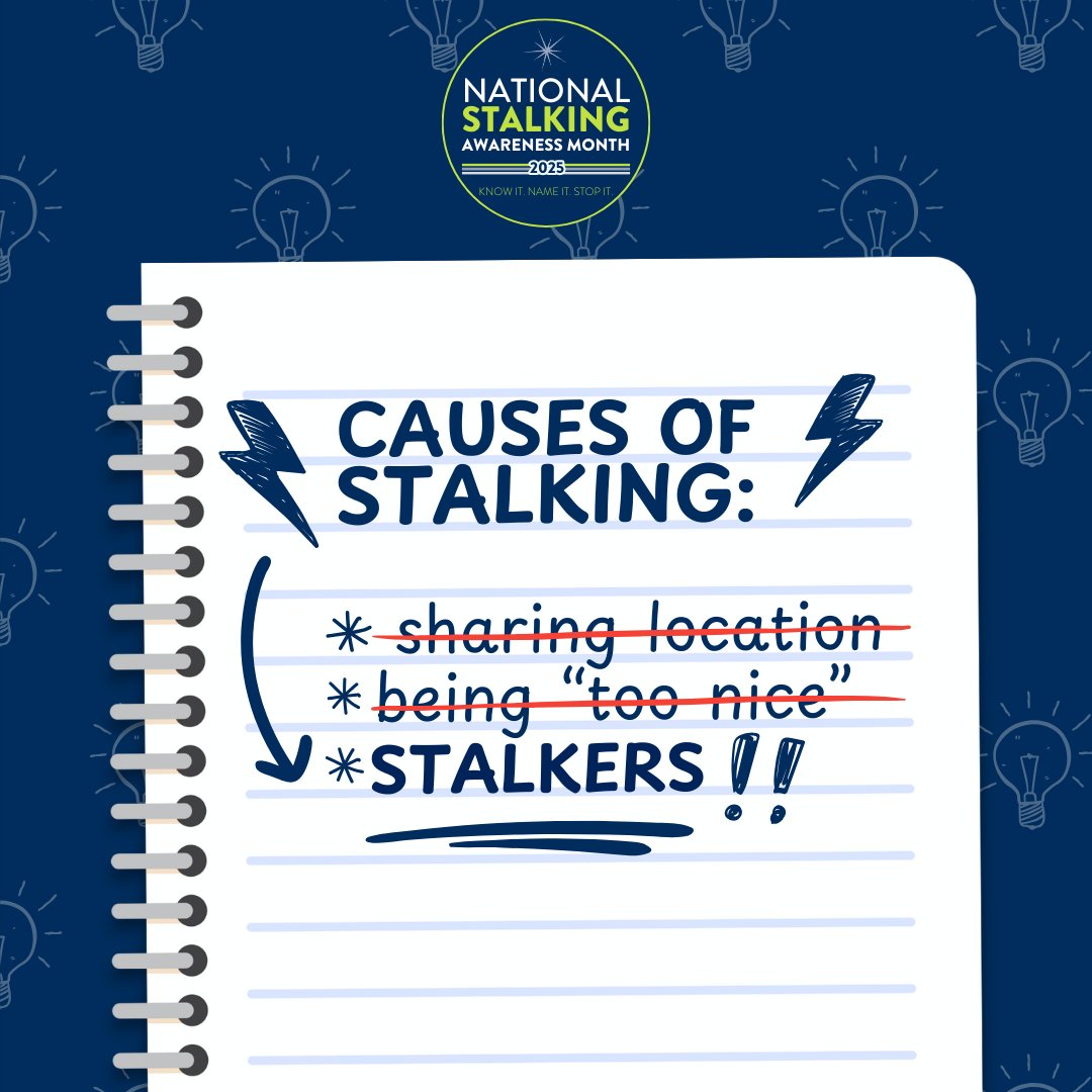UnfollowMe_KC's tweet image. Too often, stalking victims are blamed and judged for not living intensely private lives.

Nothing victims do – or do not do – causes stalking. Only stalkers cause stalking.

#NSAM2025 #KnowItNameItStopIt
#UnfollowMe #StalkingIsACrime @followuslegally