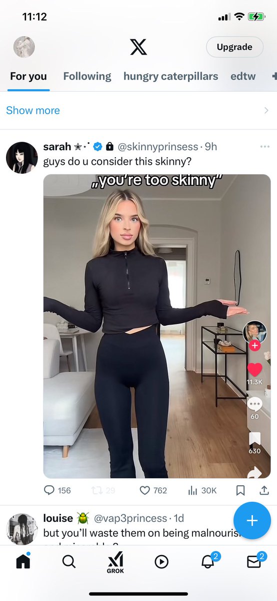 66% of our population is overweight or obese. She is skinny