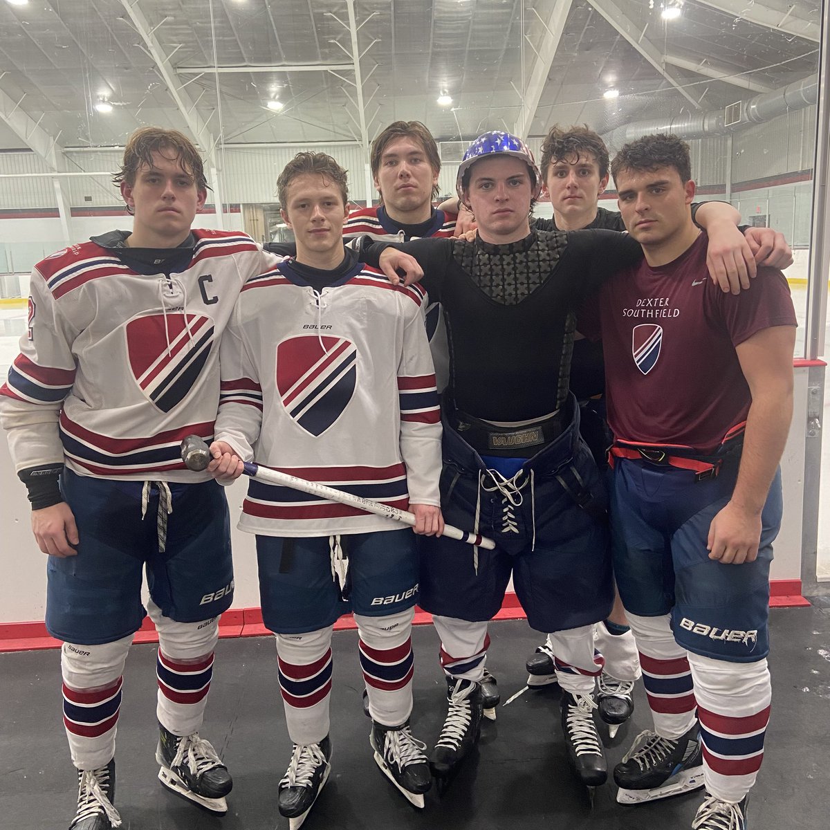 🛡️9-1 win. Lot of offense out of us, even better defense. Daley had a great week in practice, showed in the game, 🔨 win. Davis stopped 26/27, played lights out, 🪖 won. Check out that bicep on Gus on the right. See you Friday at Mount. #chickenpahmpt2 #rollshields🛡️