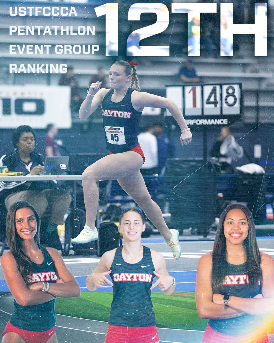 U.S. Track and Field Coaches paying attention to the Flyers in the Pentathlon! Way to go Evelyn, Mia, Rayana, and Raegan! 👟#UDTF // #GoFlyers ✈️
