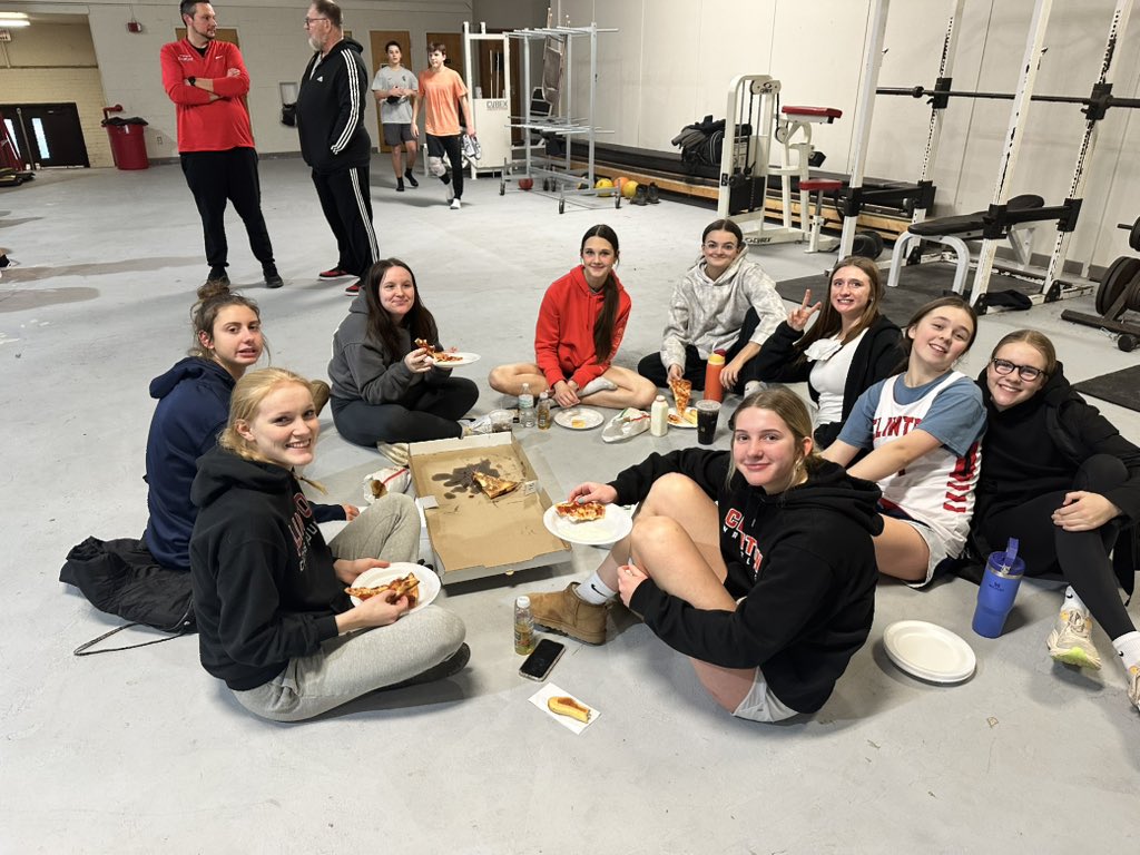 ClintonGBball's tweet photo. Varsity was in full support tonight as our middle school teams hit the court for their first games against Dundee! https://t.co/Bj7mX5PTm3