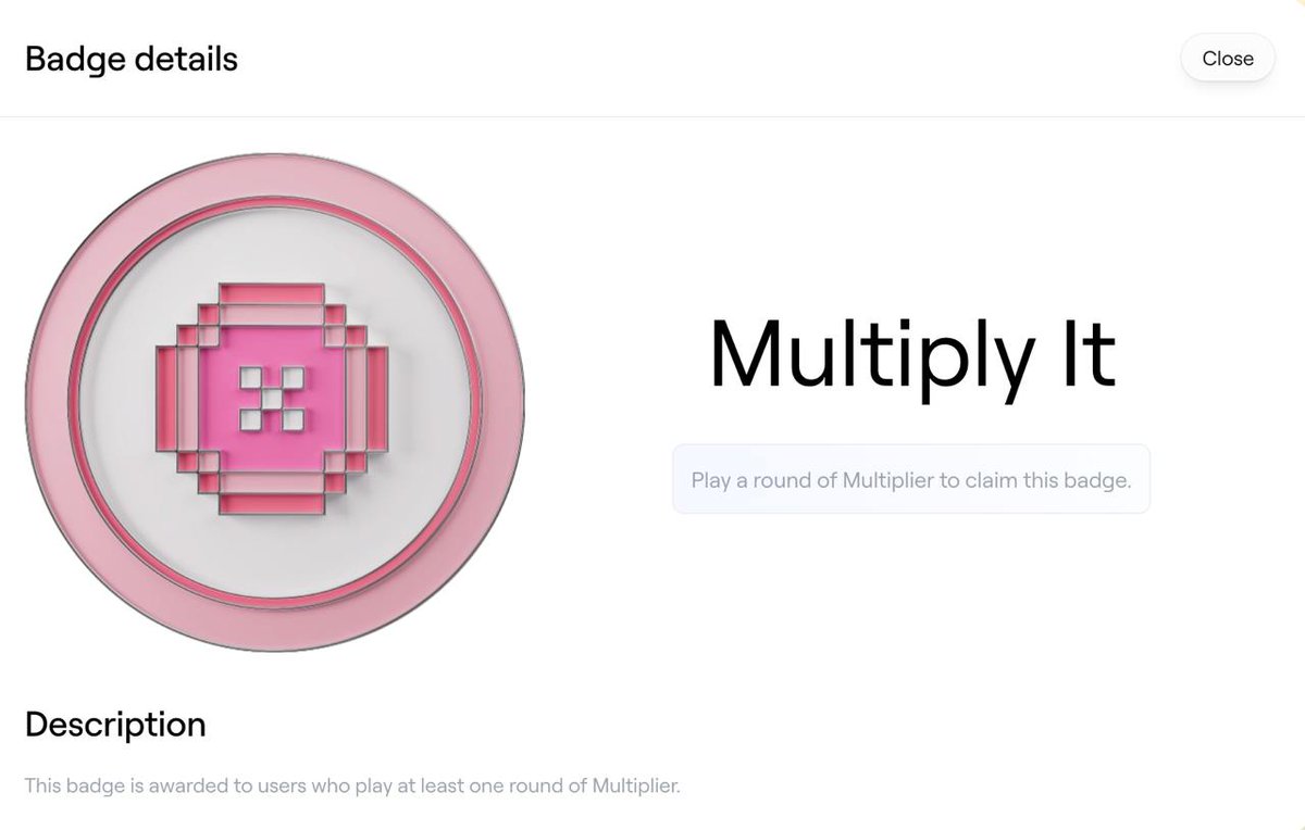 ✳️ Flash Badge: Multiply It 획득 가이드 - 오늘부터 Multiplier 게임 참여가 가능해짐 -  Multiplier는 밈코인에 배팅해서 토큰을 획득하는 게임임다 (docs 읽어보니까 더 딥한 내용들이 있지만 일단 PASS) -  처음에 복잡해보이는데 쉽슴다!