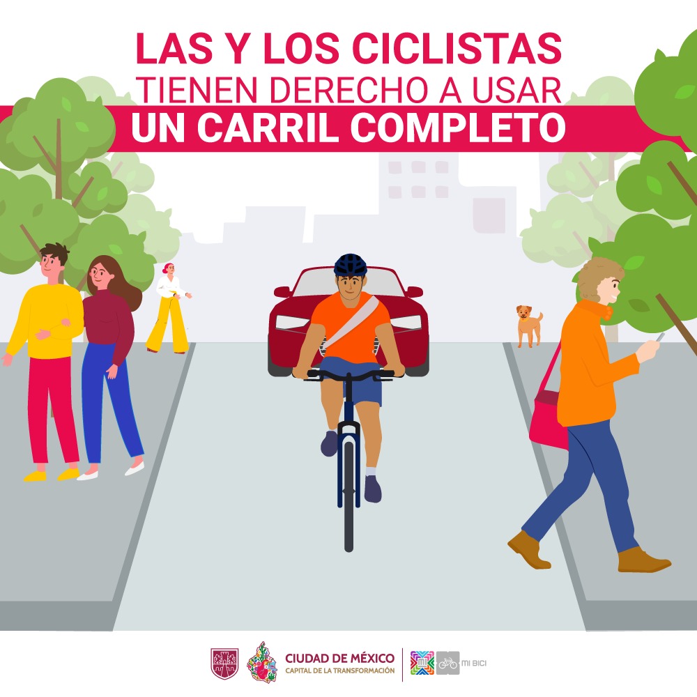 📜Artículo 17 del #RTCDMX 🧐

Al circular por una vía sin infraestructura ciclista, las y los ciclistas tienen derecho a ocupar el carril completo 🚴‍♀️🚴‍♂️

#CuidaAlCiclista