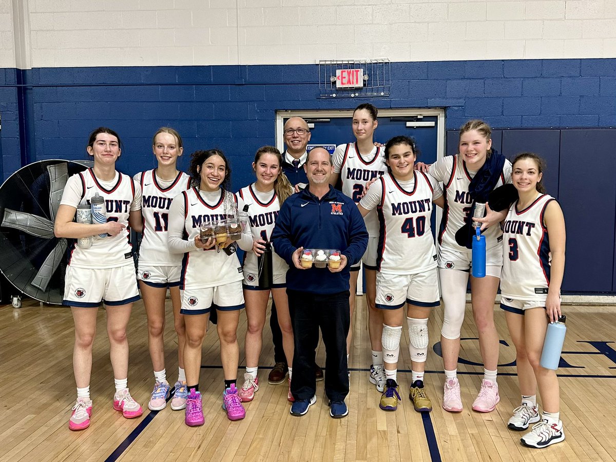 Tonight the Mounties celebrated Coach Henry’s birthday with a win vs Cheshire.  Unselfish basketball saw Four girls in double figures (Hagopian -11 , Serednytska -11, Santiago -10, Ayotte’s - 10, Johnson -9).  The girls sang HBD and presented Coach with cupcakes! Happy Birthday