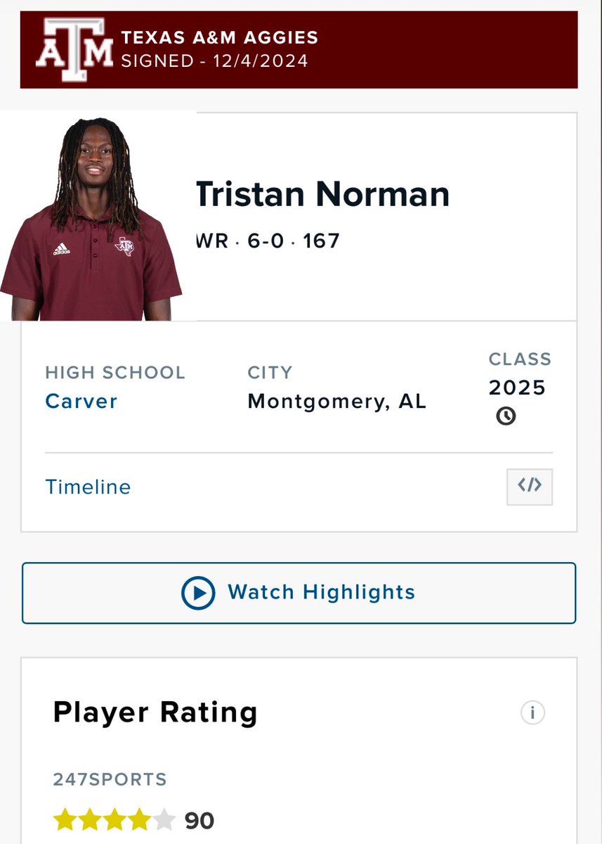 Blessed to receive my 4⭐️ ranking from <a href="/247Sports/">247Sports</a> 
#gigem