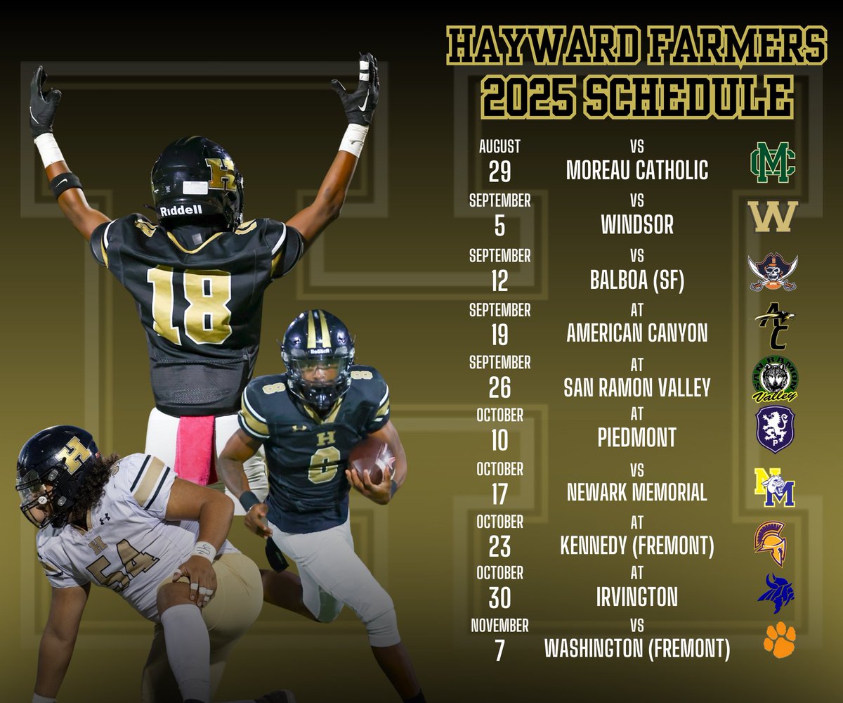 The Fighting Farmers 2025 Schedule is set! 

Mark your calendars❗️

#letsfarm
#madeinhayward 
#stackbystack
#fightingfarmers
#rahrahforhaywardhigh