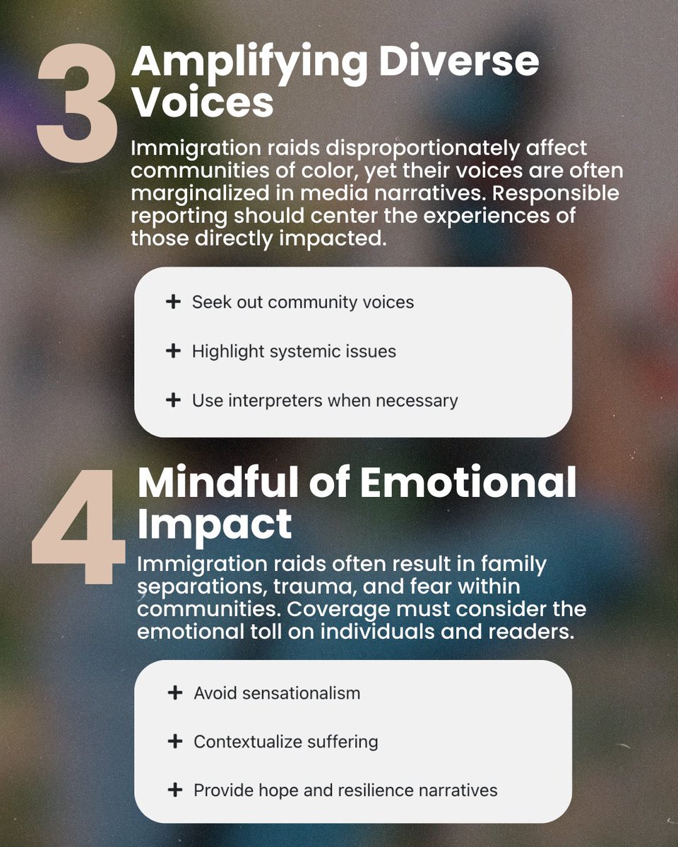 Members of NAHJ, particularly those at Spanish-language outlets, have been covering #immigration for years. Now immigration raids are making national news, we’re sharing guidelines for all journalists to cover these events accurately, sensitively and ethically.