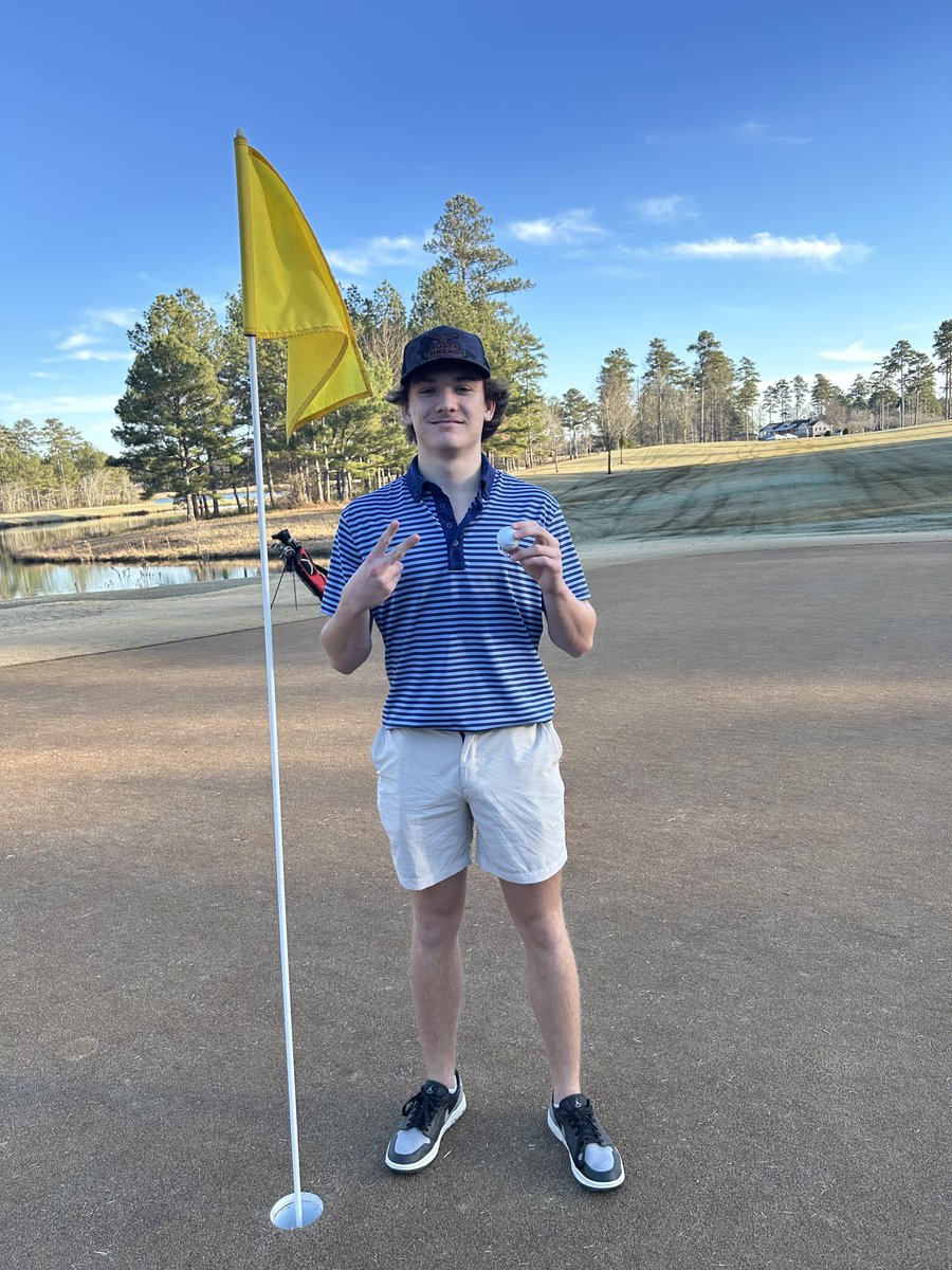 1st day on the course on the 1st hole, Junior, Olan Greer with an eagle from 110 out.  Go Wolves!