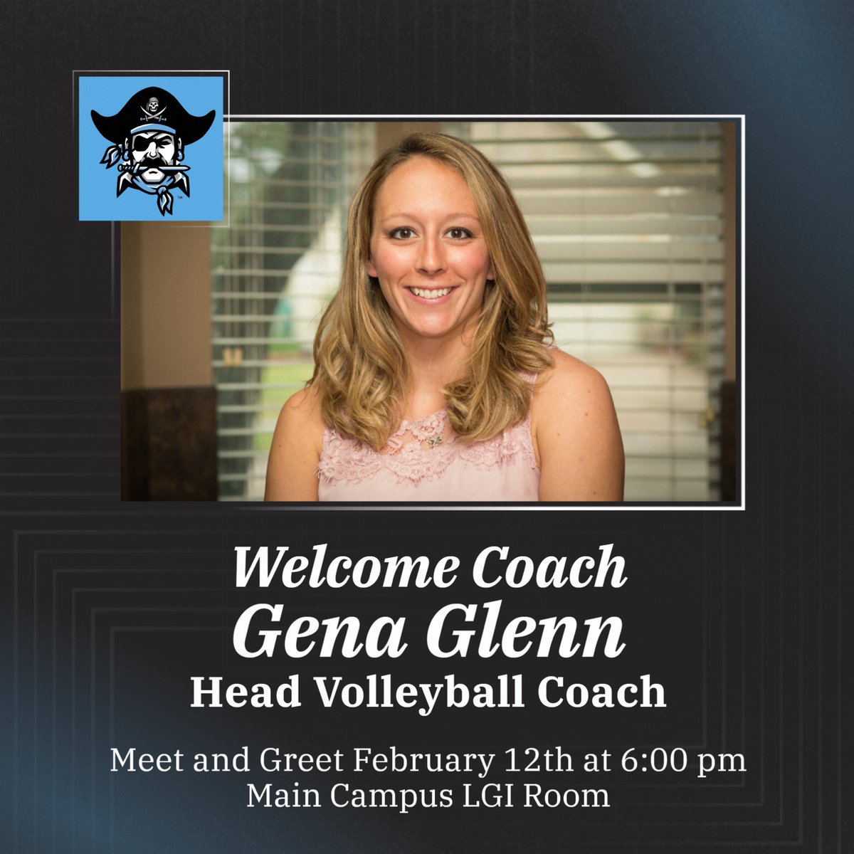 LADY BUC Volleyball (@brazoswoodvball) on Twitter photo Welcome home, alumni and head volleyball coach <a href="/GenaGlenn20/">Gena Glenn</a>!!! We are so excited to have you be a part of the Buccaneer family! π©΅π΄ββ οΈ
Come join us for a meet and greet on February 12th at 6:00 pm. This is a great chance to introduce yourself and hear her plans for our program. Welcome home, alumni and head volleyball coach <a href="/GenaGlenn20/">Gena Glenn</a>!!! We are so excited to have you be a part of the Buccaneer family! π©΅π΄ββ οΈ
Come join us for a meet and greet on February 12th at 6:00 pm. This is a great chance to introduce yourself and hear her plans for our program.