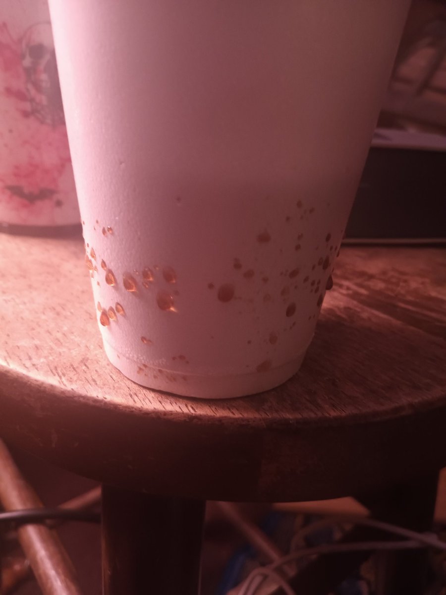 Has anyone ever seen coke condensate through a foam cup?