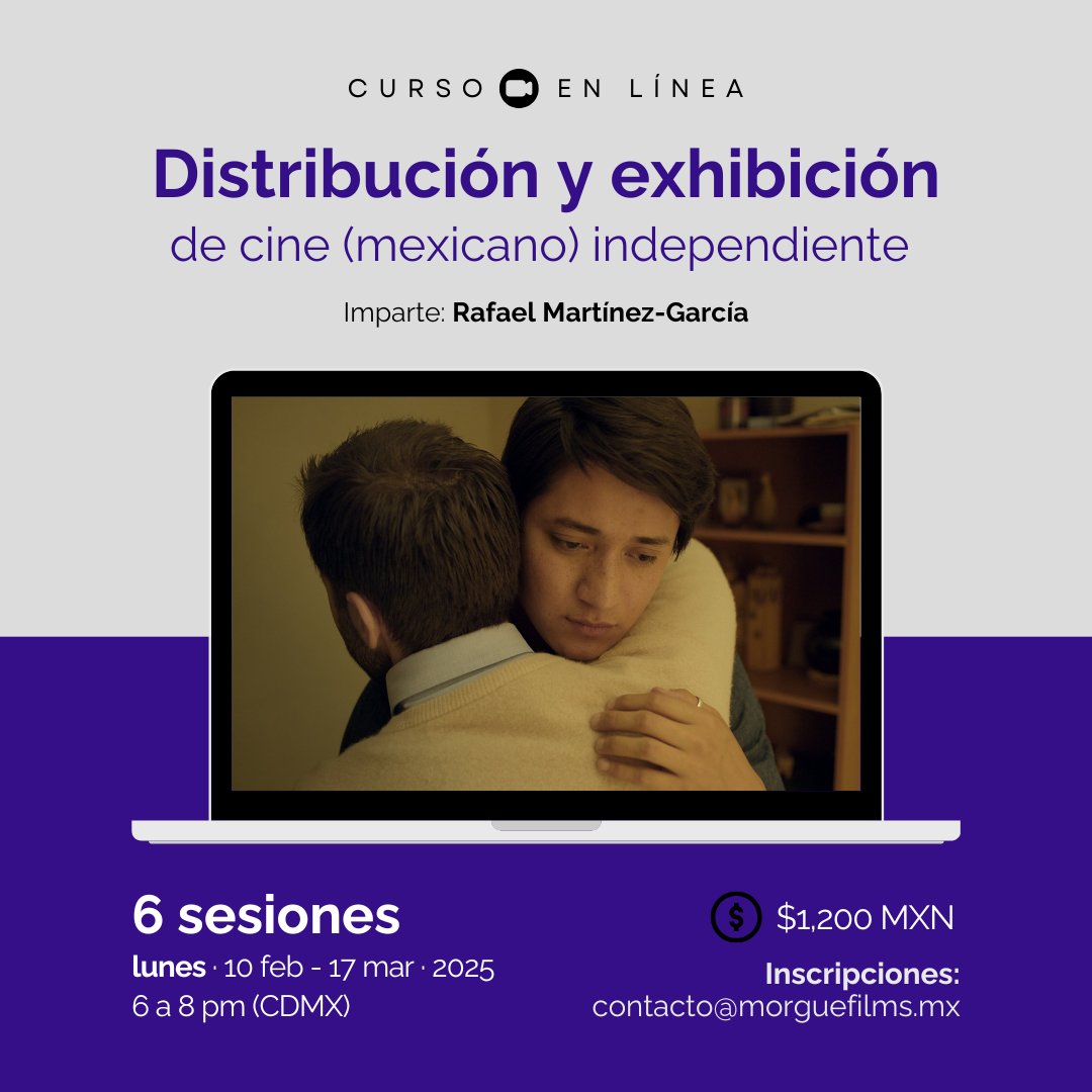 Gente querida, les recuerdo que impartiré pronto este curso en línea sobre Distribución y Exhibición de Cine (mexicano) Independiente, por si les interesa, conocen a alguien intetesadx, o me pueden ayudar a compartir. ¡Inicia 10 de febrero!

Info: contacto@morguefilms.mx