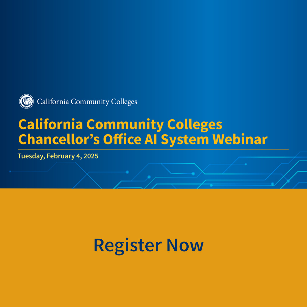 CalCommColleges's tweet image. TUNE IN: Join us on 2/4 at 12:00 p.m. for the latest addition to the #CalCommColleges #AI webinar series.

This session will bring you cutting-edge updates, practical tools &amp;amp; professional insights to navigate the rapidly evolving world of #AI:
ow.ly/PgCe50UPWcZ

#Vision2030