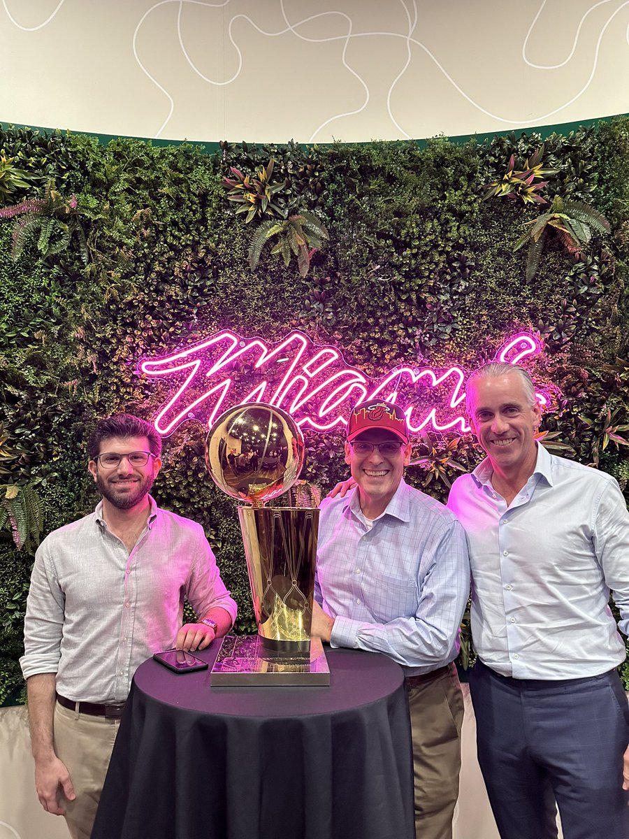 At the <a href="/MiamiHEAT/">Miami HEAT</a> game against the #Cavs with <a href="/MiamiChamber/">Miami Chamber</a> members Christian LaCapra from <a href="/NorthernTrust/">Northern Trust</a> and Austin Hollo from Florida East Coast Reality who hosted us for the night. #LetsGoHeat