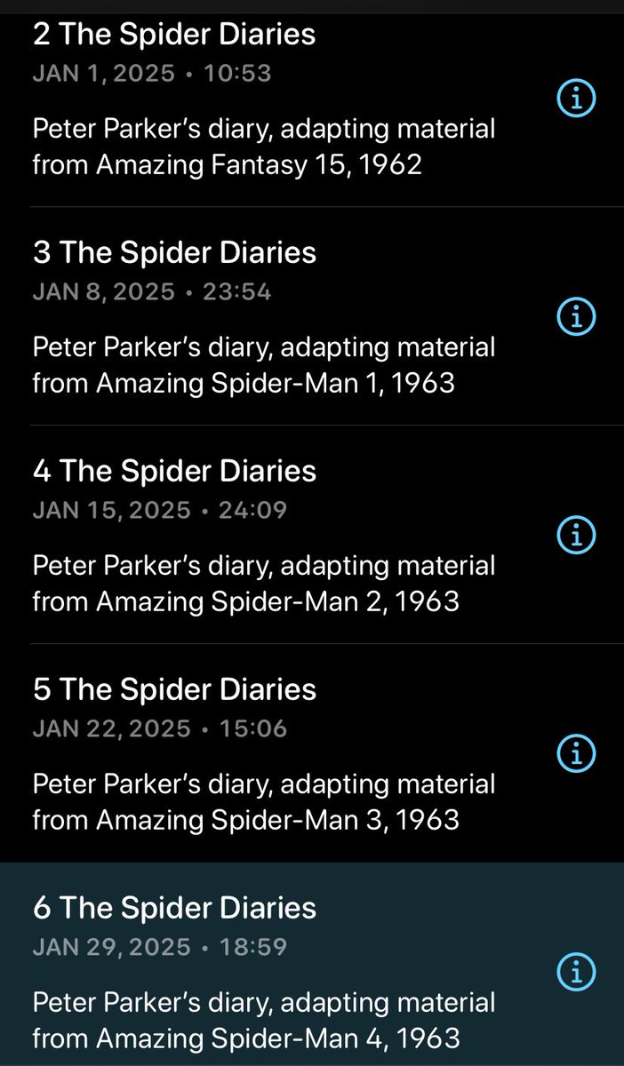 There’s almost two hours of The Spider Diaries available to listen to. That’s like a movie-length trip through the early days of #SpiderMan. So what are you waiting for?

Download, listen, and subscribe to The Spider Diaries or to Jon Reads Comics wherever you get your #podcasts!