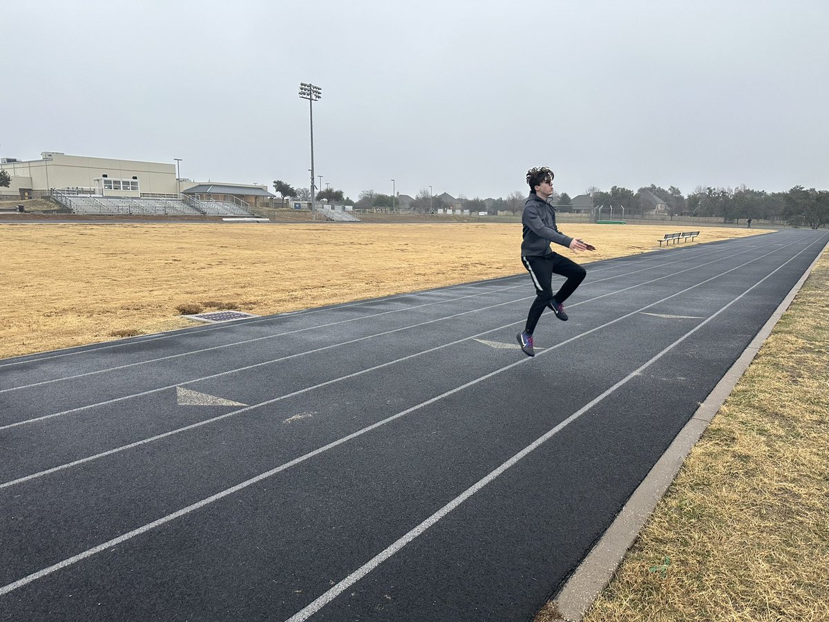 DustinSlaton's tweet photo. 1st night of #longjump practice. It was cold. It was wet. It was dark. @PSlatonTrack was the only one there. He had been throwing up less than 36 hours before. But he gave it his all in practice. That’s #Commitment
#track #trackandfield #triplejump #longjumper #triplejumper https://t.co/Wh80CXMonv