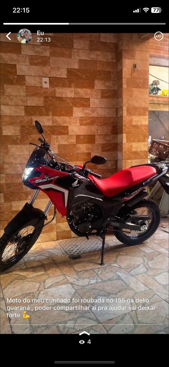 Moto do meu Cunhado foi roubada no 155 na delio guaraná alguém ver por aí entra em contato comigo