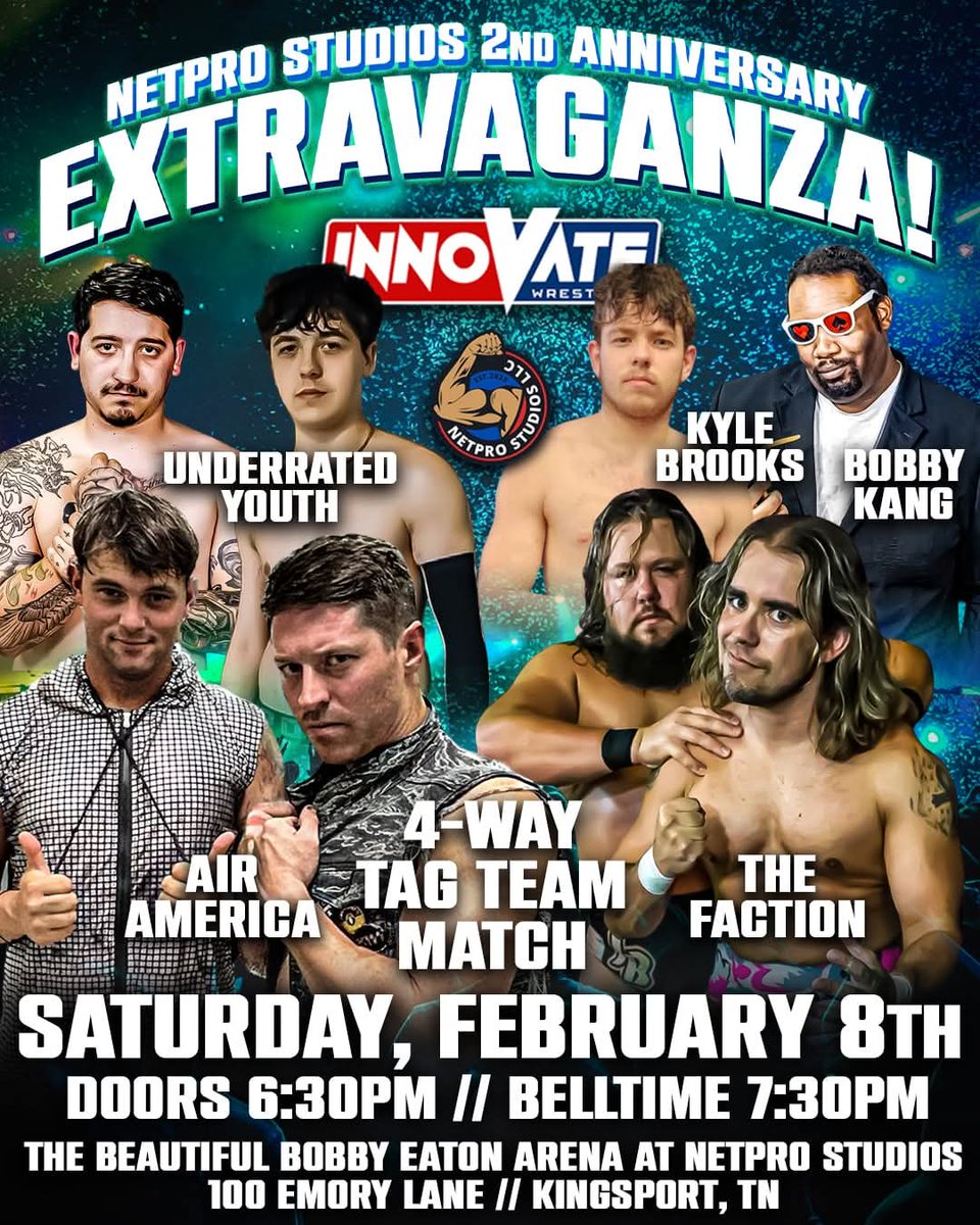 NETPRO Studios (@netprostudios) on Twitter photo <a href="/innovatepw/">Innovate Wrestling</a> Saturday FEB 8th at The Beautiful Bobby Eaton Arena!
#prowrestlingschool #kingsport #wrestlers #tricitiestn #northeasttn #prowrestlingislife #professionalwrestling <a href="/innovatepw/">Innovate Wrestling</a> Saturday FEB 8th at The Beautiful Bobby Eaton Arena!
#prowrestlingschool #kingsport #wrestlers #tricitiestn #northeasttn #prowrestlingislife #professionalwrestling