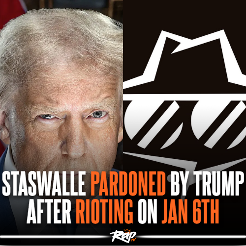 RapUnturned's tweet photo. BREAKING NEWS! President Trump has pardoned Staswalle after Rioting the Capital with @cucuycharles⁉️ We await to see if Charles will also receive a pardon by President Trump for his involvement in January 6th. https://t.co/zjY00iP96F