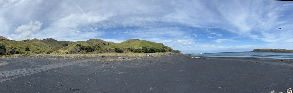 A short walk from the road to Marokopa Falls then on to the black sands of Marokopa Beach with Waitomo Caves later. #NewZealand is truly beautiful.