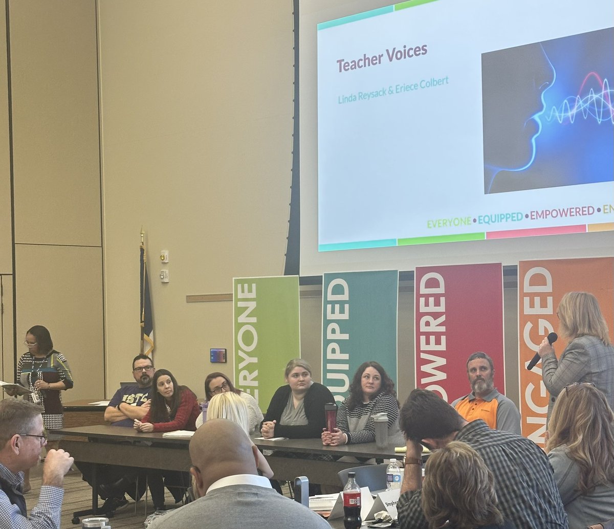 CedarRapidsEA's tweet photo. Today members joined the Executive Leadership Team meeting to share their glows and grows about the changes experienced this school year. Their powerful words were inspiring! https://t.co/4bnxmxJsjU