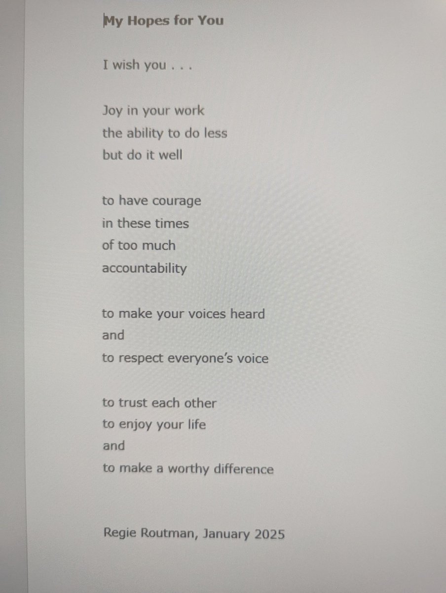 Jeanette Koh, NBCT, Ed.D. (@jjkoh4) on Twitter photo Regie Routman held a virtual session with <a href="/WVUSD_Tweet/">Walnut Valley USD</a> K-12 teachers, highlighting the instructional practices as a Heart-Centered Teacher.
She closed the meeting with a special poem she wrote for our teachers ❤️ Regie Routman held a virtual session with <a href="/WVUSD_Tweet/">Walnut Valley USD</a> K-12 teachers, highlighting the instructional practices as a Heart-Centered Teacher.
She closed the meeting with a special poem she wrote for our teachers ❤️