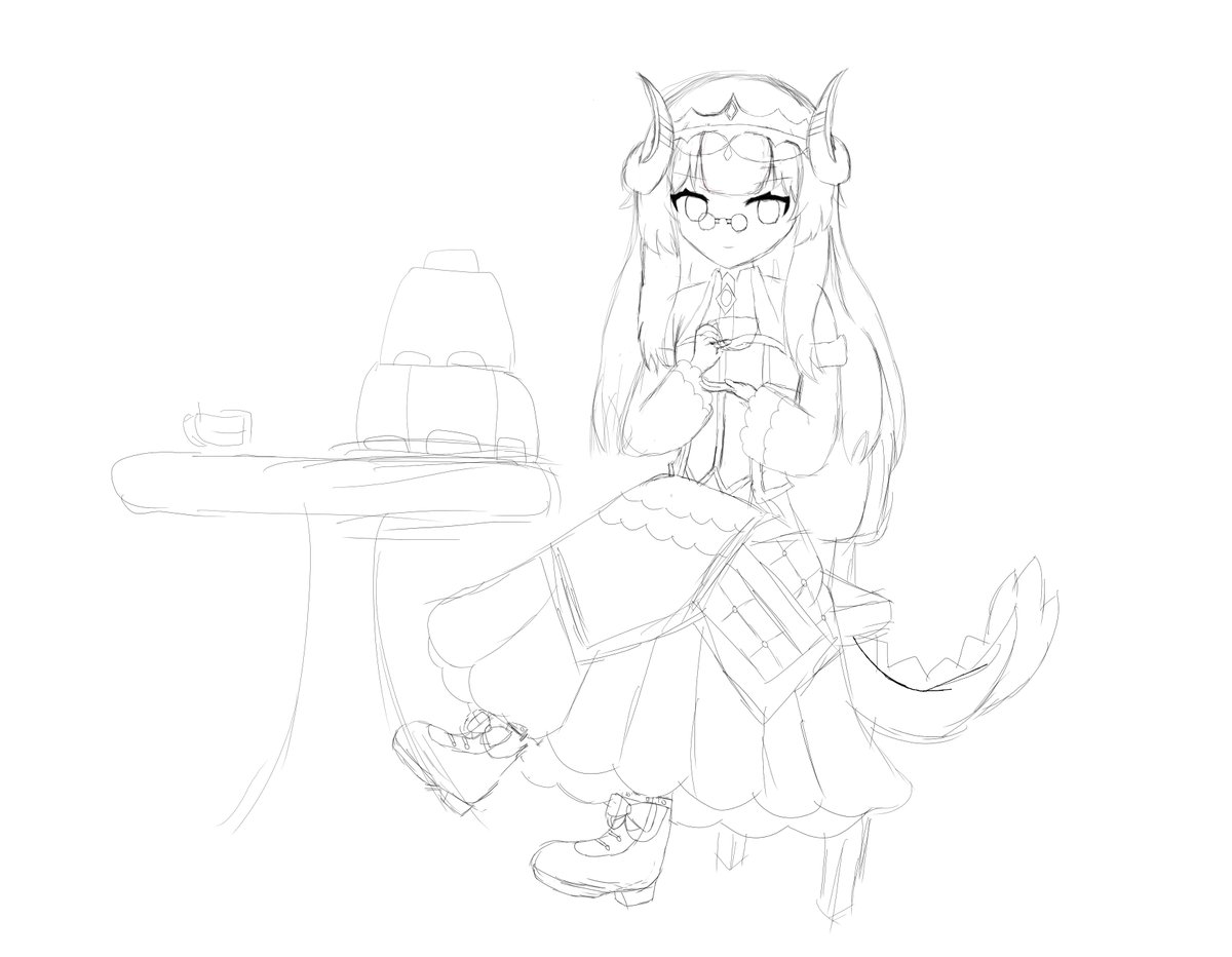 RubyMacarons's tweet image. (WIP) The Dragon Queen’s Tea Time – A moment of elegance, grace, and perhaps a hint of mischief~ ☕🐉✨