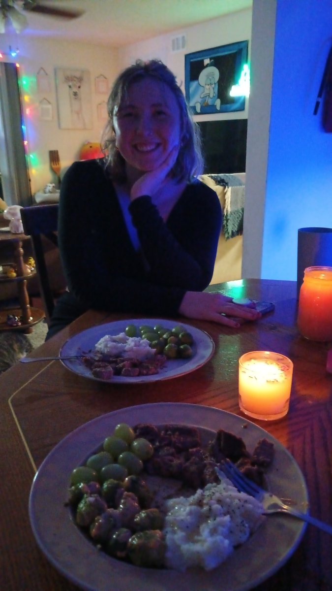Fancy homemade steak dinner with my beautiful soulmate and best friend 😽