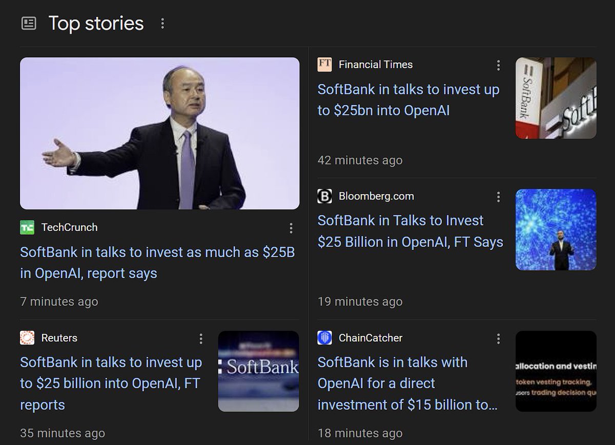 josenajarro's tweet photo. SoftBank in talks to invest as much as $25B in OpenAI --

Wait, but didn't DeepSeek show that AI is cheap ... why would we see $25B investments? 

Maybe progress in technology doesn't mean the destruction of compute needs. $NVDA https://t.co/MqGEbTk9us