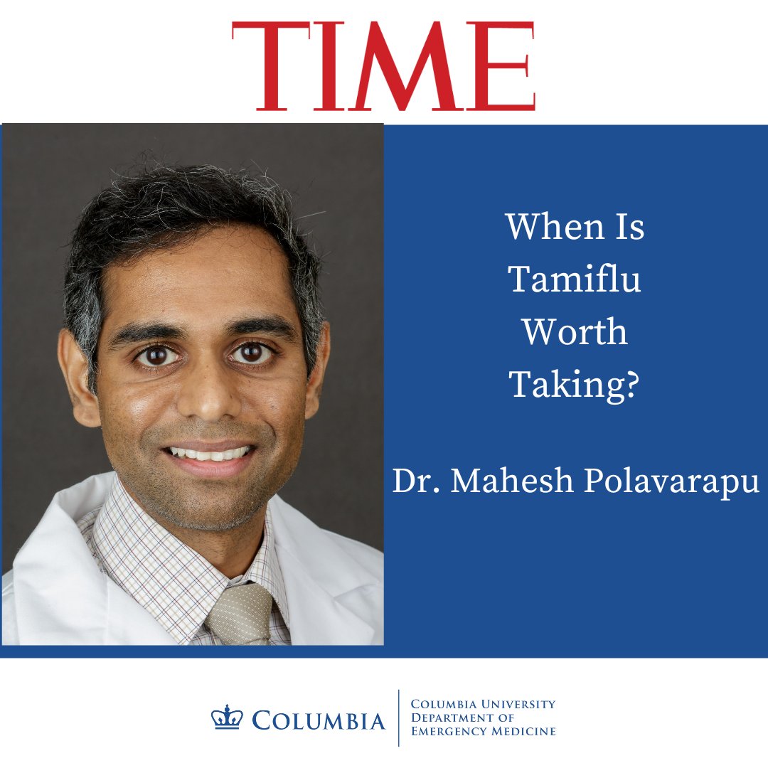 Our very own Dr. Mahesh Polavarapu weighs in on Tamiflu in TIME! <a href="/TIME/">TIME</a> #winter #influenza #publichealth 

Read it here: time.com/7210574/when-i…