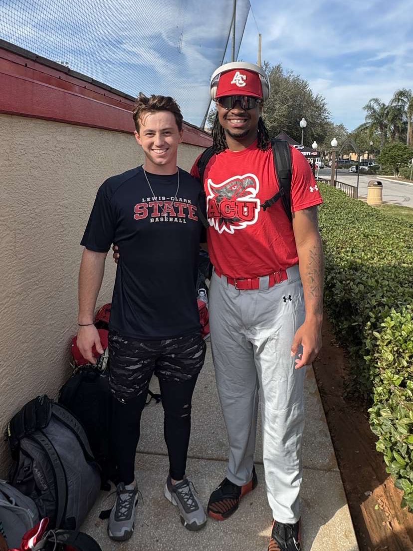 Two BC teammates travel over 2400 miles to reunite. Good luck to our alums Abe Affholter and R'Mani Adams this weekend!
