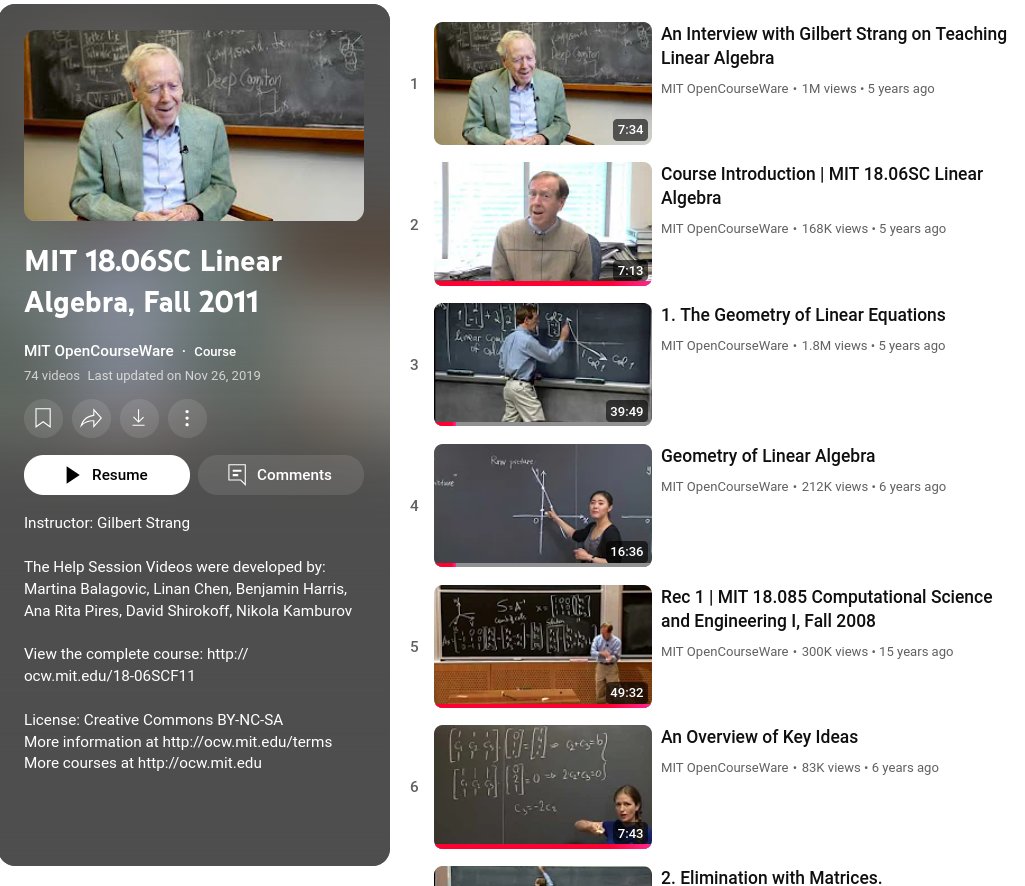 Riazi_Cafe_en's tweet image. MIT 18.06SC Linear Algebra

Instructor: Gilbert Strang

📽️ Youtube Playlist: youtube.com/playlist?list=…
🗒️ Course Website: ocw.mit.edu/courses/18-06s…