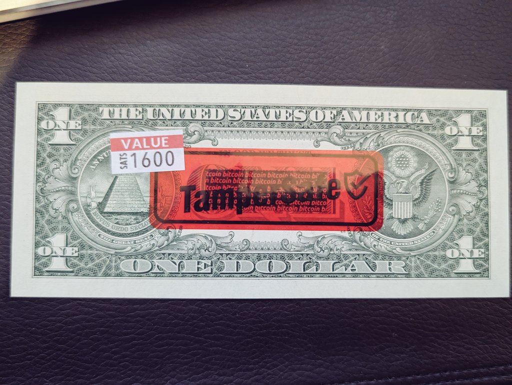 I love steak, money, and crypto. Just after setting the timer on the sous vide machine on my filets, I opened my mail and had this sexy dollar with embedded $btc from <a href="/KialaraCoin/">Max Mellenbruch</a>