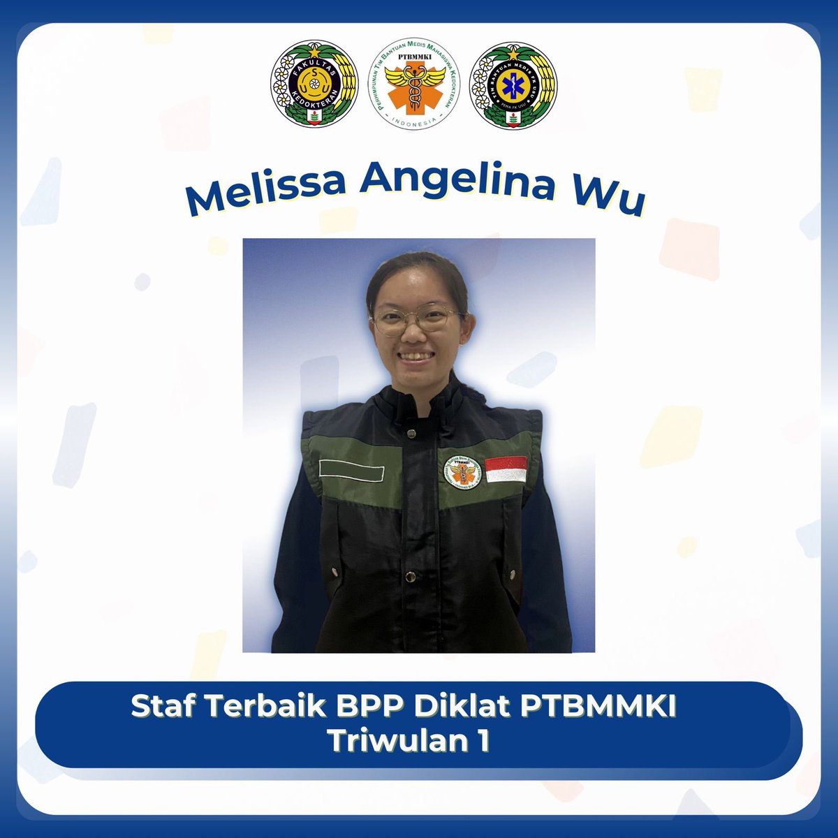tbmfkusu's tweet photo. Selamat kepada Kakanda “Sangkot Paridah Lubis (TBMFKUSU-21-08)” sebagai Staf Terbaik BPW 1 Diklat PTBMMKI Triwulan 1 Periode 2024/2025 

Selamat kepada “Melissa Angelina Wu (TBMFKUSU-23-08)” sebagai Staf Terbaik BPP Diklat PTBMMKI Triwulan 1 Periode 2024/2025 https://t.co/0GZSTQP99s