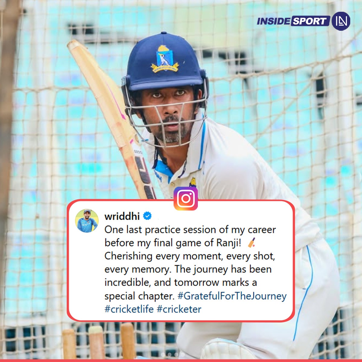 InsideSportIND's tweet photo. Wriddhiman Saha is ready to give it all for one final time ๐ช๐ป๐
#WSaha #Indiancricket #RanjiTrophy #Insidesport #CricketTwitter https://t.co/cOjcLGwKMj
