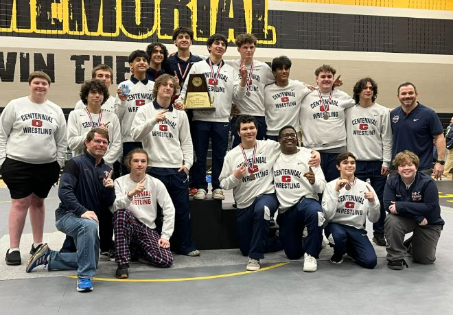 Friscoisdsports's tweet photo. Congratulations to the @Cen10Wrestling team, which won the District 8-5A boys championship today. @ReedyLions were 2nd and @FHSRaccoons 3rd. District continues with girls brackets on Thursday at Memorial HS.
Go @friscoisd!
⭐️Boys results, top individuals
https://t.co/NbzAlblzXW https://t.co/rLeUrQrozZ