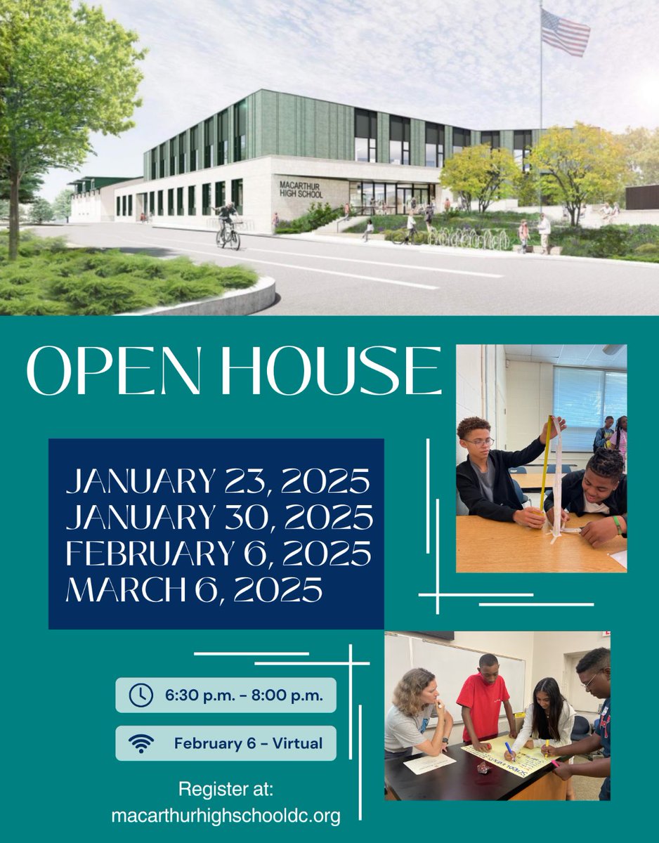 Dr. Harold McCray, Jr. ♦️ (@drmccrayspeaks) on Twitter photo 🚨 Last chance! 🚨 Tomorrow is the final <a href="/MacArthur_DCPS/">MacArthur High School (DCPS)</a> open house before the first application deadline on Feb 3rd! Don’t miss this opportunity. Register now on our website and get all the info you need. Details on the flyer. See you there! <a href="/MySchoolDC/">My School DC</a> 🚨 Last chance! 🚨 Tomorrow is the final <a href="/MacArthur_DCPS/">MacArthur High School (DCPS)</a> open house before the first application deadline on Feb 3rd! Don’t miss this opportunity. Register now on our website and get all the info you need. Details on the flyer. See you there! <a href="/MySchoolDC/">My School DC</a>