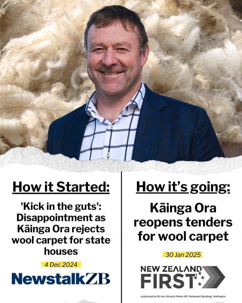 Mark Patterson has always been in the wool industry's corner, calling out Kainga Ora's reckless decision back in December - "It's beyond disappointing. It defies clear intent of the coalition agreement which does prioritise woollen fibres, the intention is clear from the