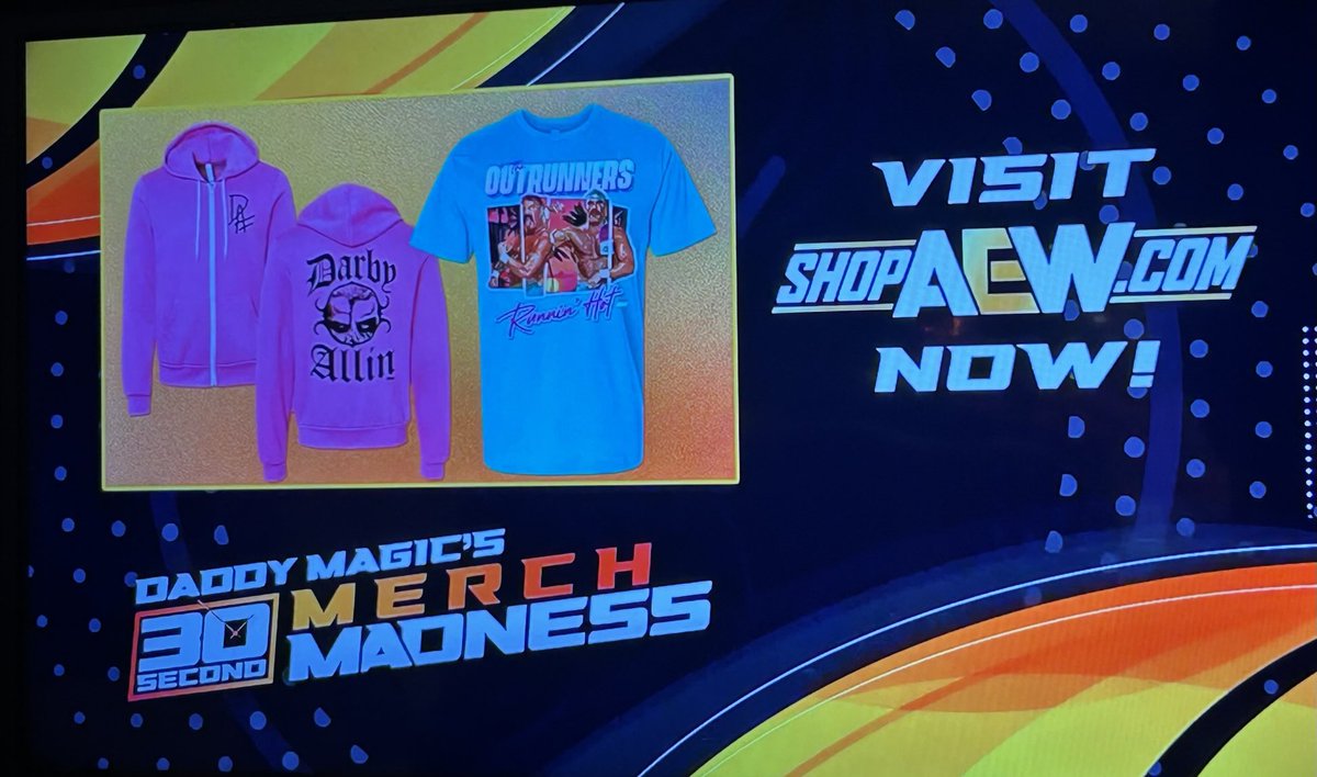 Fjwilson76's tweet image. All that showboating, call him “Rock-echet”… 

Nice Swerve! 

I liked “Merch Madness!” #DaddyMagic 

#AEWDynamite ☝️