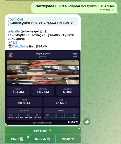 KismetTools's tweet photo. Token analytics on telegram can make you or break you!

Start analyzing easier and trading faster with the https://t.co/VPnk3hgTVm on @telegram now!

#TelegramTips $Jelly $Sol https://t.co/tRulsonPmd