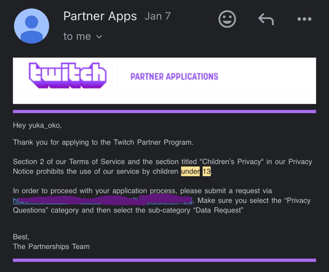 yuka__oko's tweet photo. @TwitchSupport This is the 2nd time I’m receiving a request to verify my age but I already sent my drivers license for the 1st time I applied for partner. I also never received a denial email, just the fact that a month had passed and I could reapply again. https://t.co/YSSYxgk0Jz