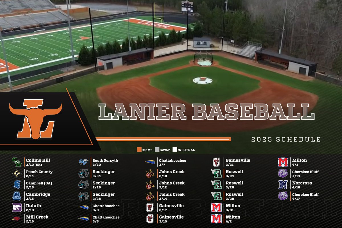 2025 Longhorns Baseball Schedule!

Only 12 more days until the Longhorns are back on the Ranch! 

#lanierbaseball