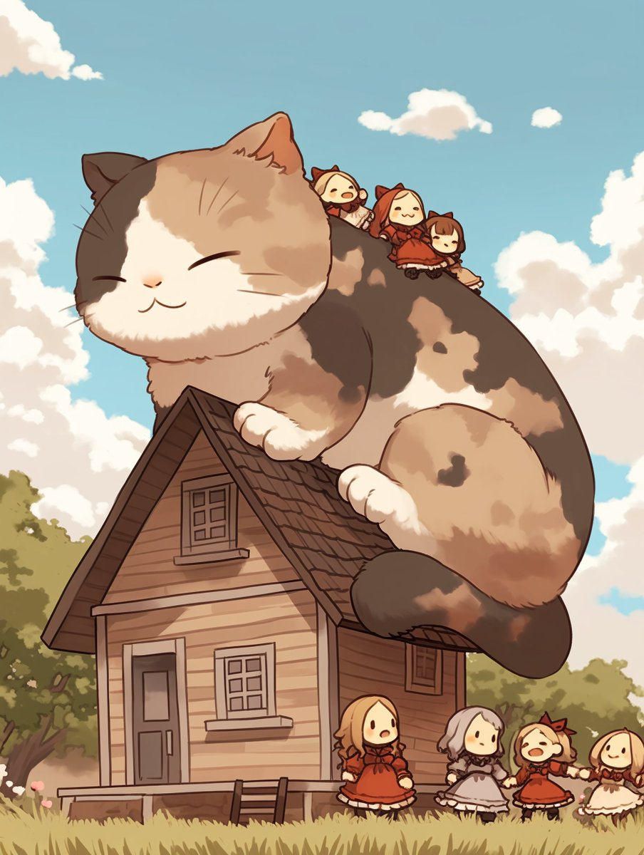 大草原の大きな猫