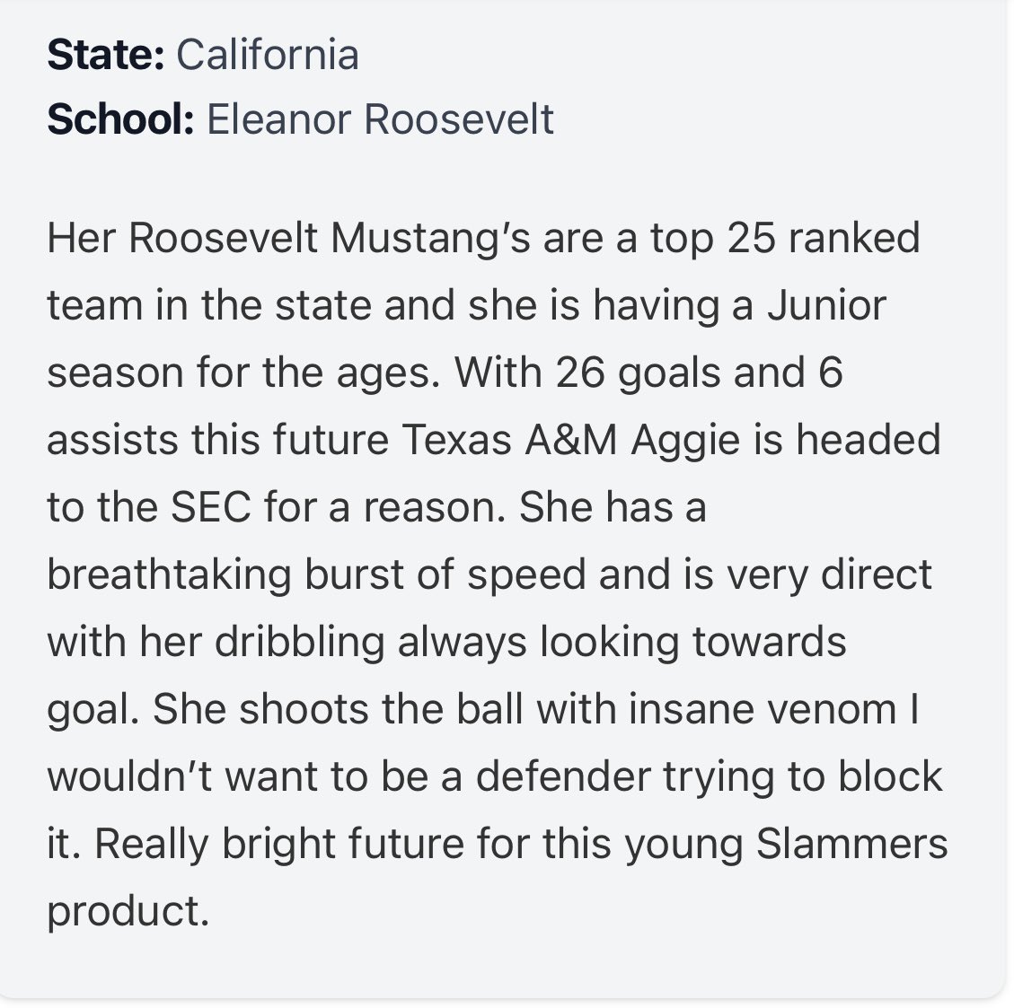 Thank you <a href="/PrepSoccerCA/">Prep Soccer California</a> for including me on your list of top Cali attackers.