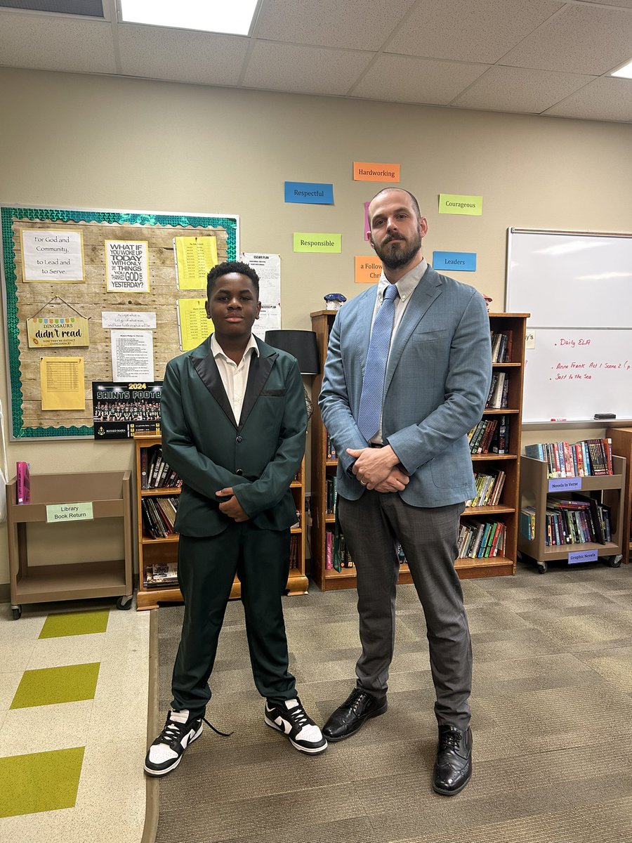 Bringing some style to “dress like a president day” while Celebrating the Nation for National Catholic Schools Week!