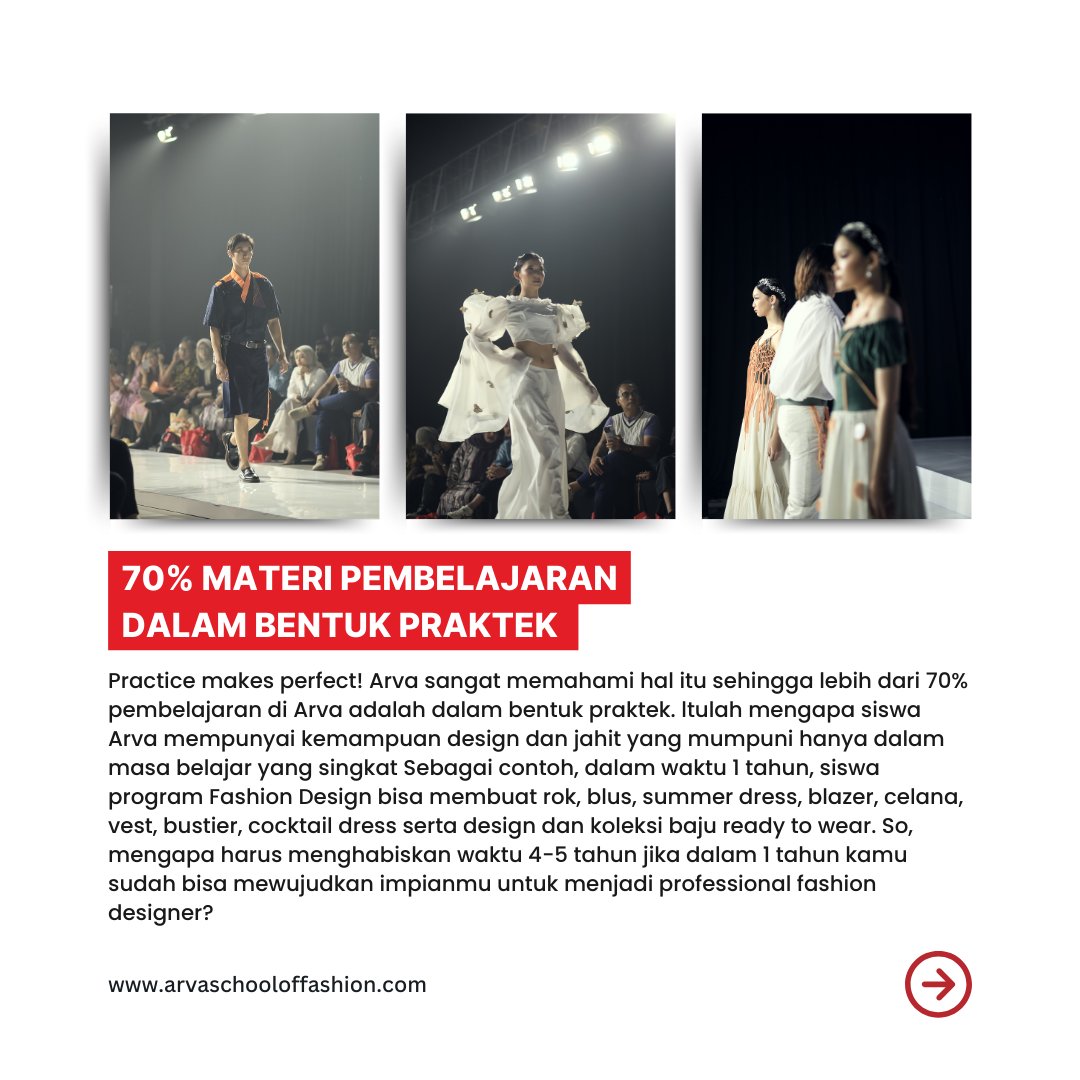 arvaschool's tweet photo. KENAPA HARUS SEKOLAH DI SINI!!

Ini alasan mengapa kalian harus mengambil program dan sekolah di ARVA School of Fashion Surabaya dan Malang. CUKUP 1 TAHUN untuk menjadi FASHION DESIGNER