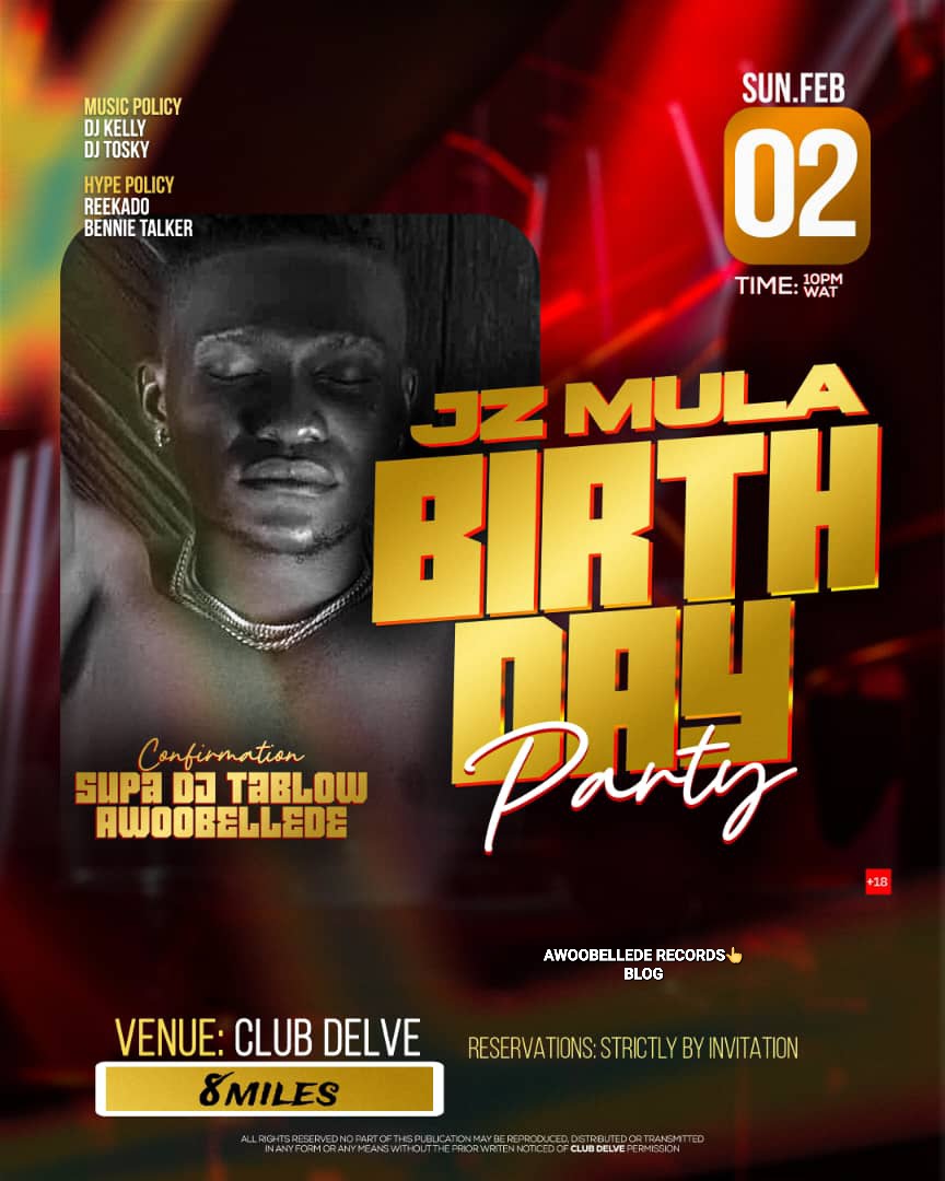Supadjtablowa's tweet photo. Always celebrate yourself like my brother from another mother JZ Mula
BECAUSE
It not easy
AND
You've also tried.
SO
Catch me up at Club Delve guys as we will be with our fellow brother JZ Mula for a reason on the 02/February/2025 strictly on invitation👆
.
#LIVE  #mazitundeenut https://t.co/OIQksognV9