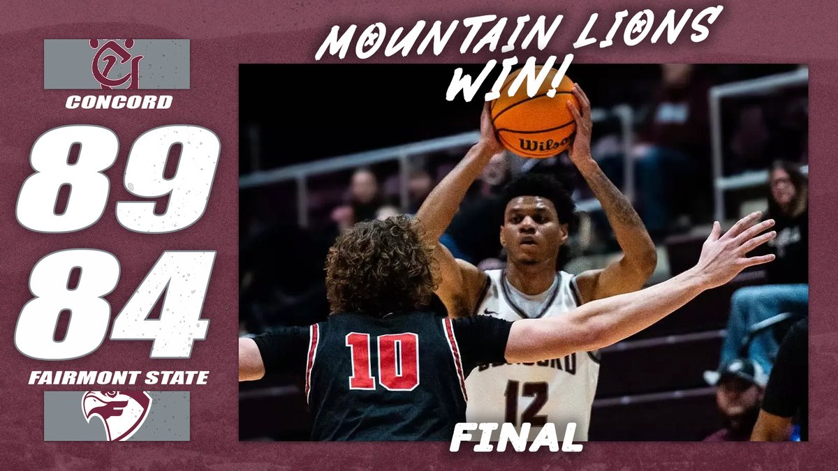 CUMountainlions (@cumountainlions) on Twitter photo .<a href="/CU_MBB/">Concord Basketball</a> FINAL
Concord 89
#7 Fairmont State 84
Points: Kollin Tolbert (26), Ken Sallee (14), Josiah Rickards (13)
Rebounds: Rene Diop (7), Kollin Tolbert (6), Kraig Gilbert (5), Josiah Rickards (5)
Assists: Kollin Tolbert (5), Corey Boston (3), Brendan Hoffman (2) .<a href="/CU_MBB/">Concord Basketball</a> FINAL
Concord 89
#7 Fairmont State 84
Points: Kollin Tolbert (26), Ken Sallee (14), Josiah Rickards (13)
Rebounds: Rene Diop (7), Kollin Tolbert (6), Kraig Gilbert (5), Josiah Rickards (5)
Assists: Kollin Tolbert (5), Corey Boston (3), Brendan Hoffman (2)