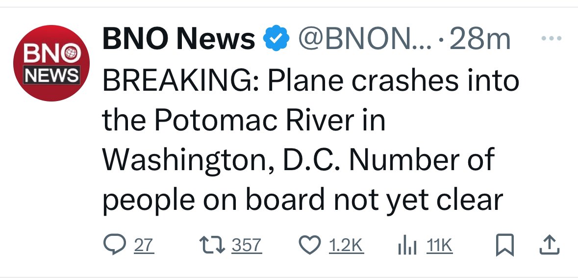 Not two weeks into Trump’s  administration and a passenger jet hits a Blackhawk helicopter. Why didn’t our Secretary of Transportation, Sean Duffy, do anything to stop this? This is obviously his fault. 

What a disgrace and he should resign immediately!