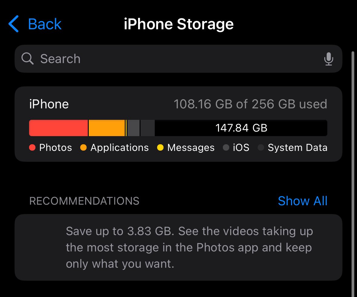 full storage ka na ba? 😔

don't worry, i'll try to help you guys !!
for reference: yung files ko is from iph 7 to iph 13 pmax to iph 14 pro (current)

from: 252gb consumed (almost 33k photos)
to this: (and still decluttering)

— thread