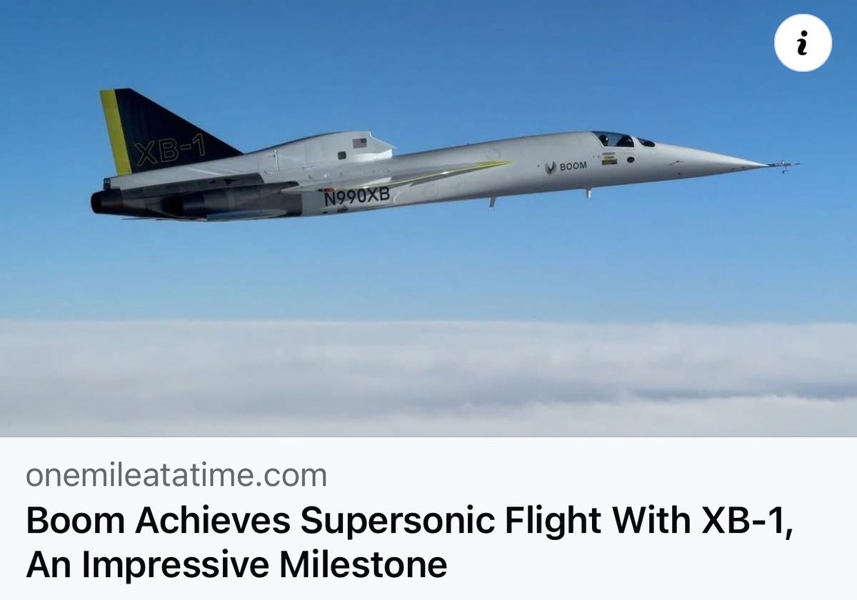YNHallak's tweet image. #Boom Achieves Supersonic Flight With #XB1, An Impressive Milestone
Ben Schlappig 11 hours ago

Boom is an #aeronautics company that has been working on bringing back #supersonic passenger #airtravel. The company’s main product is the #BoomOverture, which is essentially intended